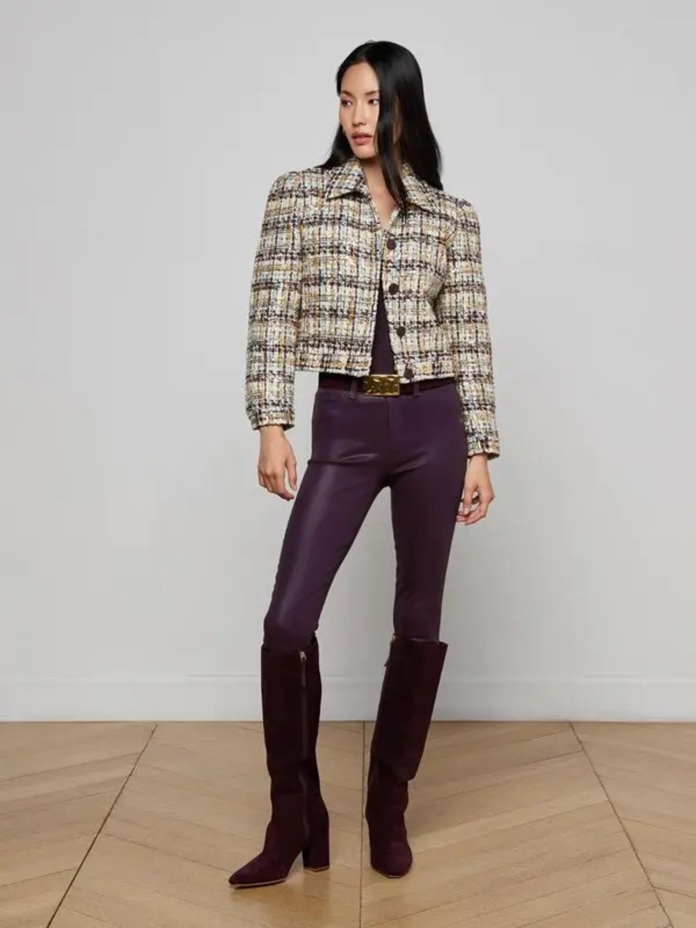NWOT L'AGENCE Kasey Sequined Tweed Jacket, Size XS/S/M - Picture 3 of 13